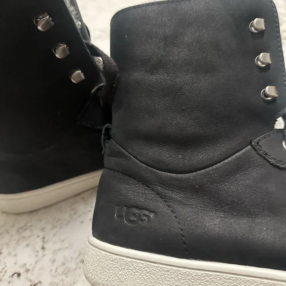NWOT UGG Women's Black High-Top Sneakers with White Sole - Picture 7 of 9